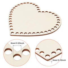 American Elm 5 Piece Wooden Basket Bottom Set Round MDF Crochet Bases for DIY Storage Baskets & Crafts