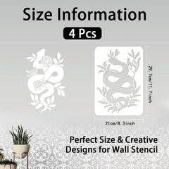 large snake plant stencil set 4 pieces