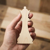 queen chess piece wood cutout