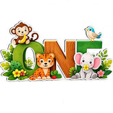jungle theme one birthday photo prop sign
