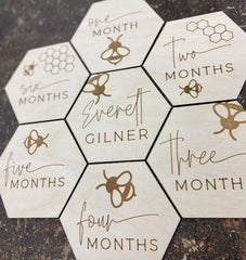 wooden mdf hexagon milestone props
