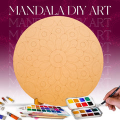 American Elm 3-Piece Art Board Set Pre-Marked MDF Circles for & Mandala Art DIY Painting Craft Kit