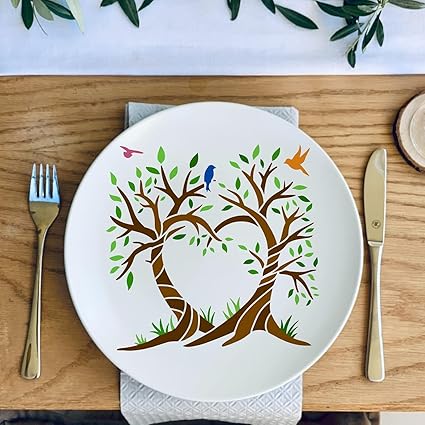 Use this versatile tree stencil on walls, wooden planks, MDF boards,