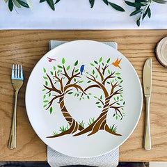 Use this versatile tree stencil on walls, wooden planks, MDF boards,