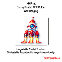 colorful 3d rocket wall hanging for kids' room decoration