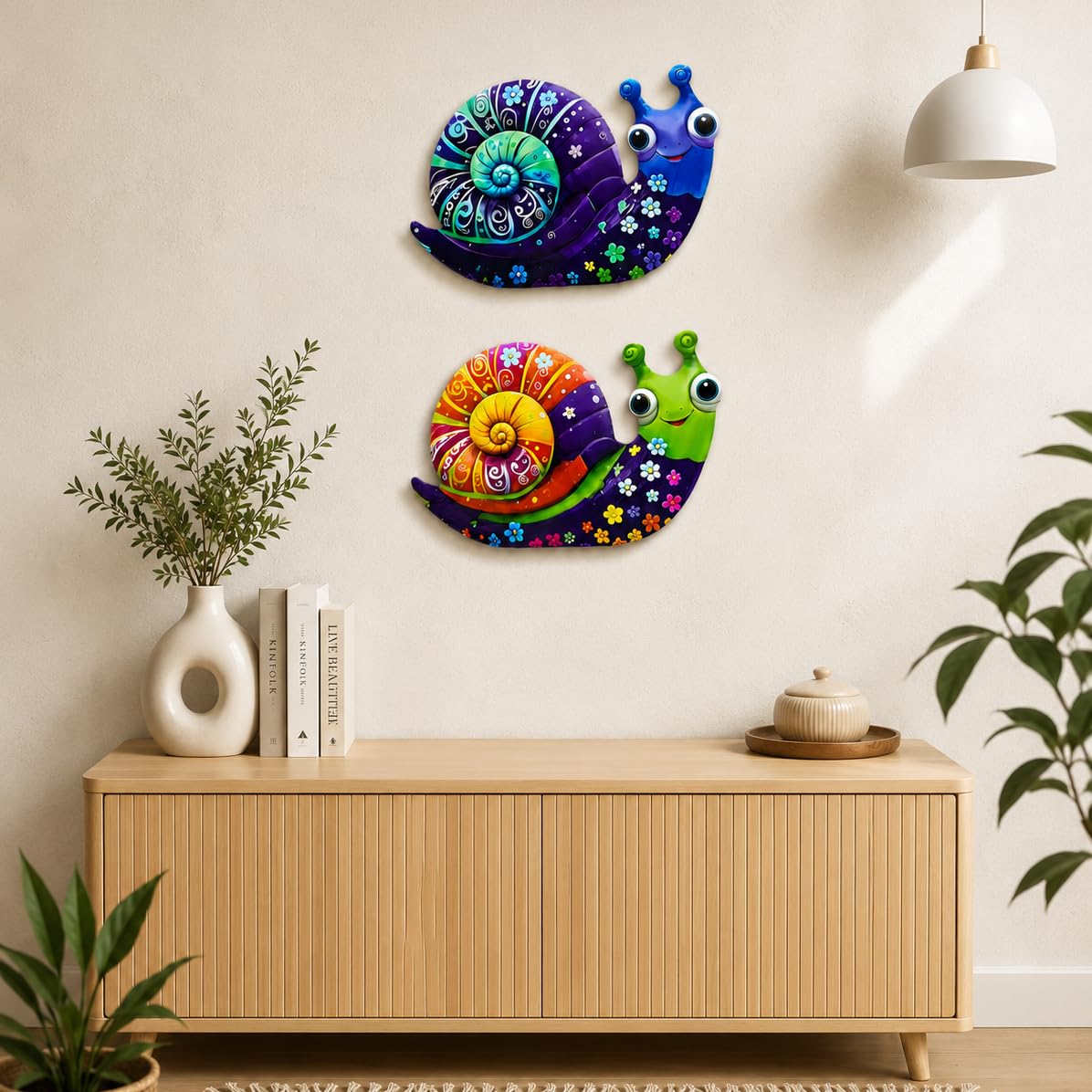 colorful snail wall art for home decor