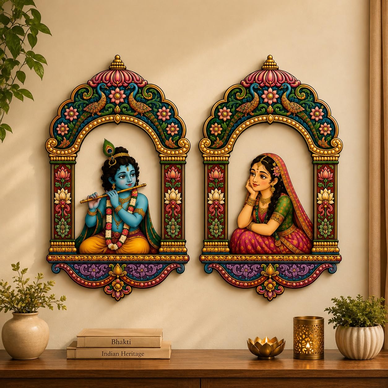 devotional wall decor for pooja room