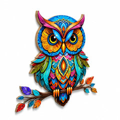 American Elm Colorful Owl Wall Decor Ready-to-Hang MDF Wall Hanging with HD Printed Vinyl & Matte Lamination 3 mm Thick Pack of 1
