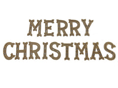 Decorative text 'Merry Christmas' on a white background