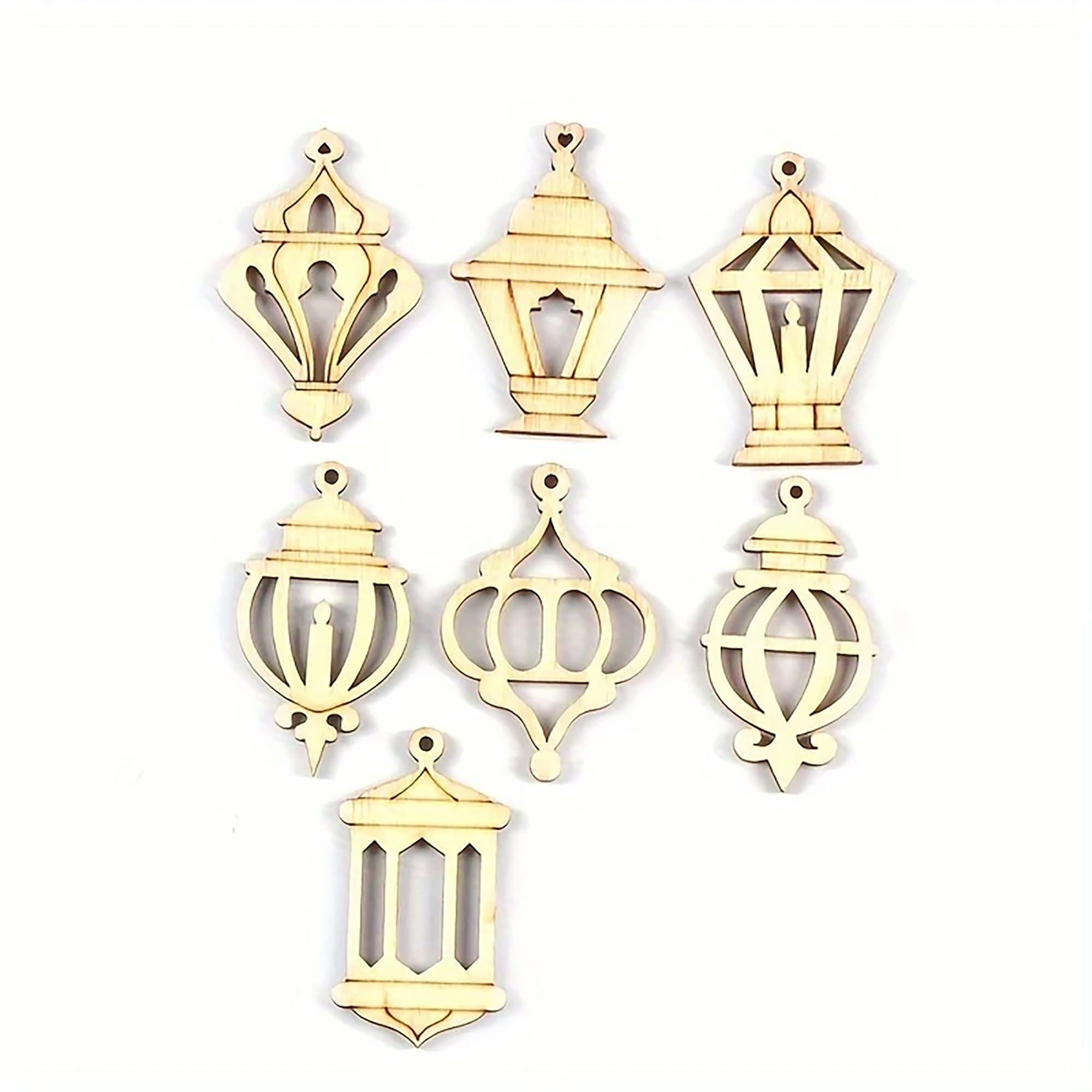 unfinished ramadan wooden pendants muslim festival home decor supplies