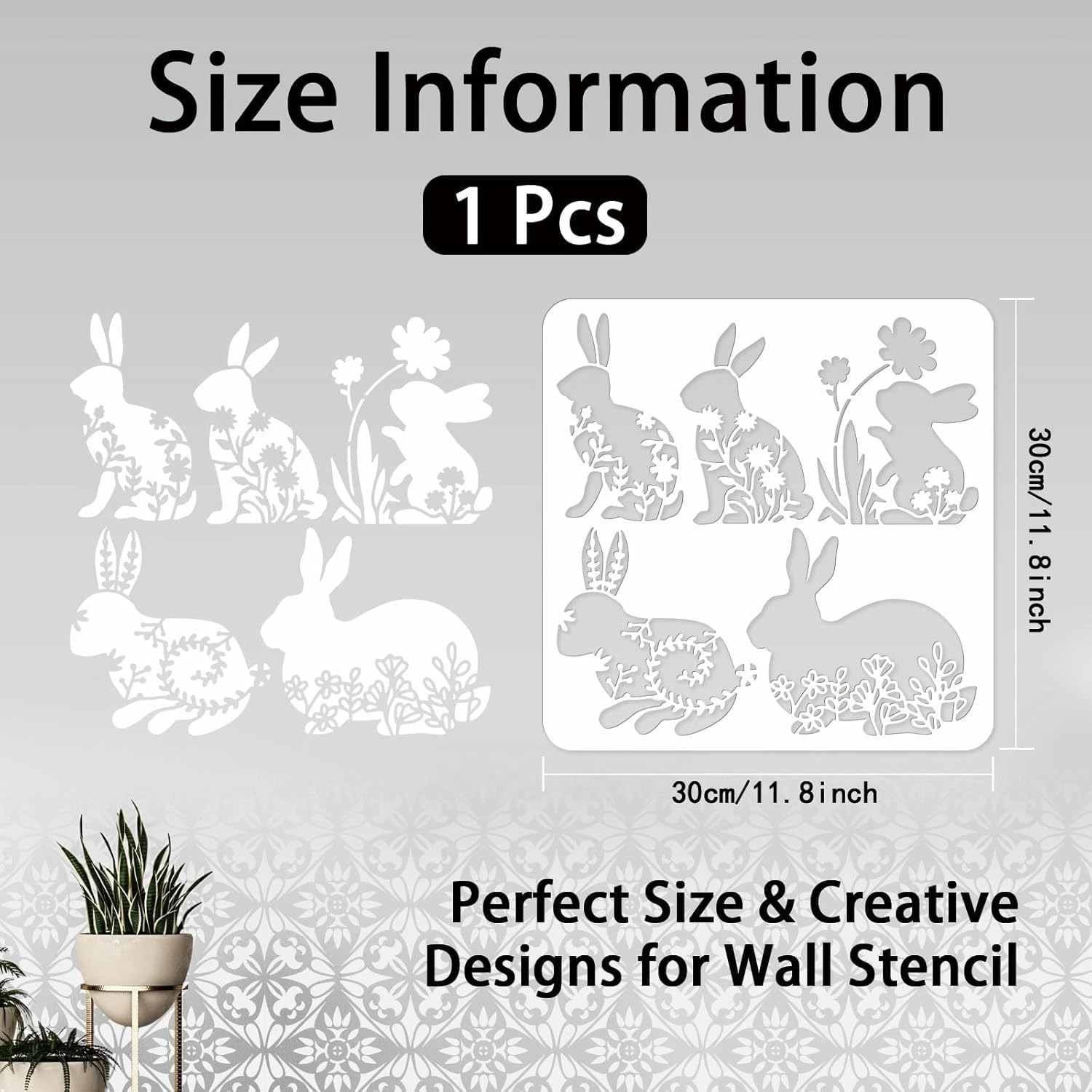 DIY Easter wall decor stencil