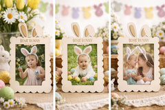 decorative Easter bunny frames with cutout design tabletop decor