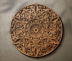 American Elm 7 Layer Flower Mandala Wall Art 3D Wooden Decor MDF Cutout Home Decoration Wall Hanging