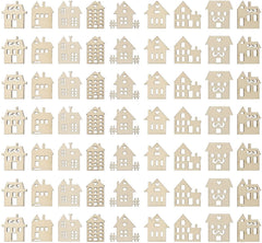 Pattern of small house shapes arranged in a grid on a white background