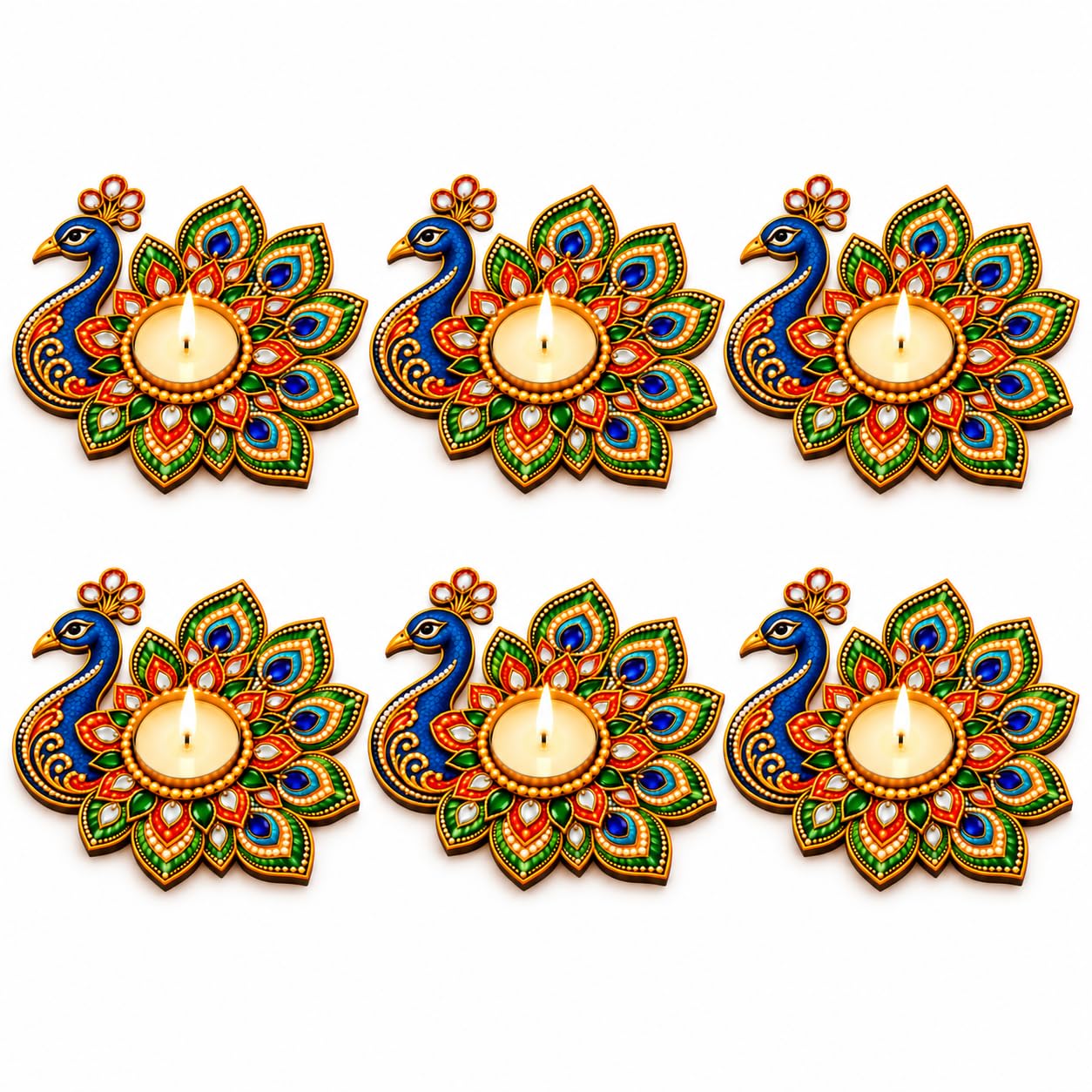 peacock tealight holder for festive gifting