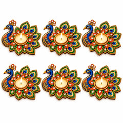 peacock tealight holder for festive gifting
