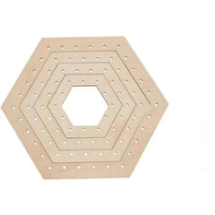 Cliths 4 Pcs Hexagon Crochet Blocking Board Wooden Loom Kit for Easy Yarn Weaving Projects DIY Crochet Frame for Knitting Art Craft Tools