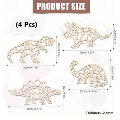 unfinished wooden dinosaur wall art for kids' room