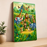jungle safari animals wall art for kids room