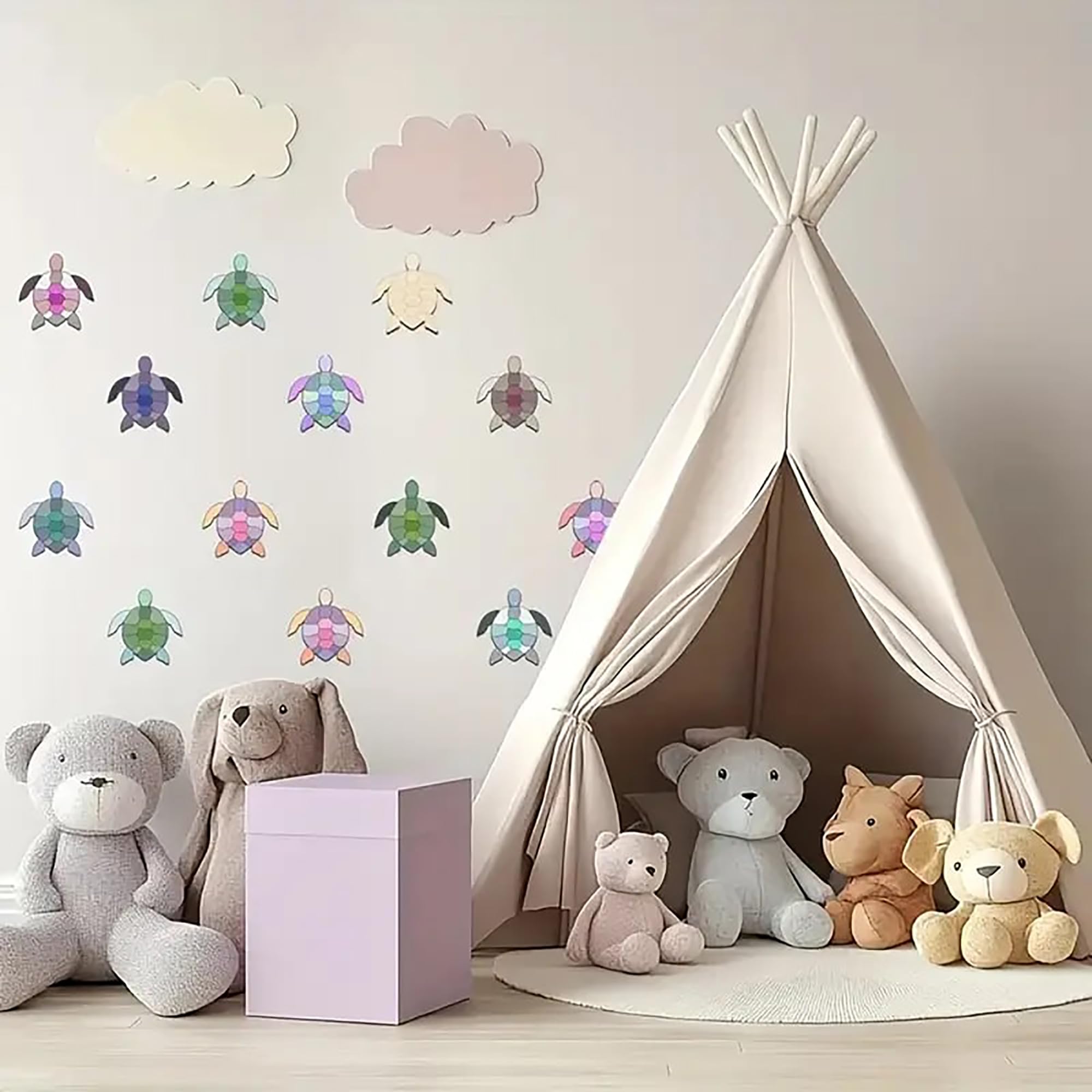 unfinished wooden turtle shapes with string for diy crafts