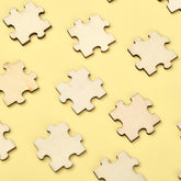 Cliths Pack of 40 Blank Wooden Puzzle Pieces MDF Craft Shapes DIY Home Decor & Party