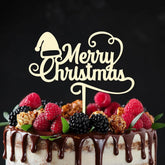 Cliths "Merry Christmas" Cake Topper Wooden Personalized Holiday Decor for Weddings, Birthdays & Xmas Parties