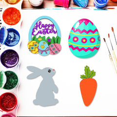 Bulk pack wood Easter ornaments for craft painting décor