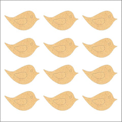 Pattern of bird shapes on a beige background