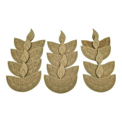 Cliths 12 Pcs Wooden Diya Shape Cutouts for Diwali DIY Crafts Home Decor Festive Rangoli MDF Diya Painting Activities Art Projects
