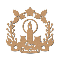 American Elm 6 Pcs MDF Wooden Christmas Wreath Cutouts Craft Ornaments for Holiday