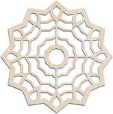 American Elm Classic Mandala Wall Art Symmetrical Floral Design in Birch Plywood Rustic Wood Decor for Home