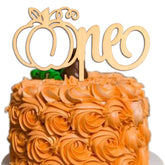 Cliths Little Pumpkin Wooden Cake Topper MDF First Birthday & Halloween Decor "One" Cake Topper for 1st Birthday Parties