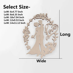Cliths 'Just Married' Wood Cutout MDF Wedding Sign for DIY Decor & Couple Gifts 2.7mm Thick