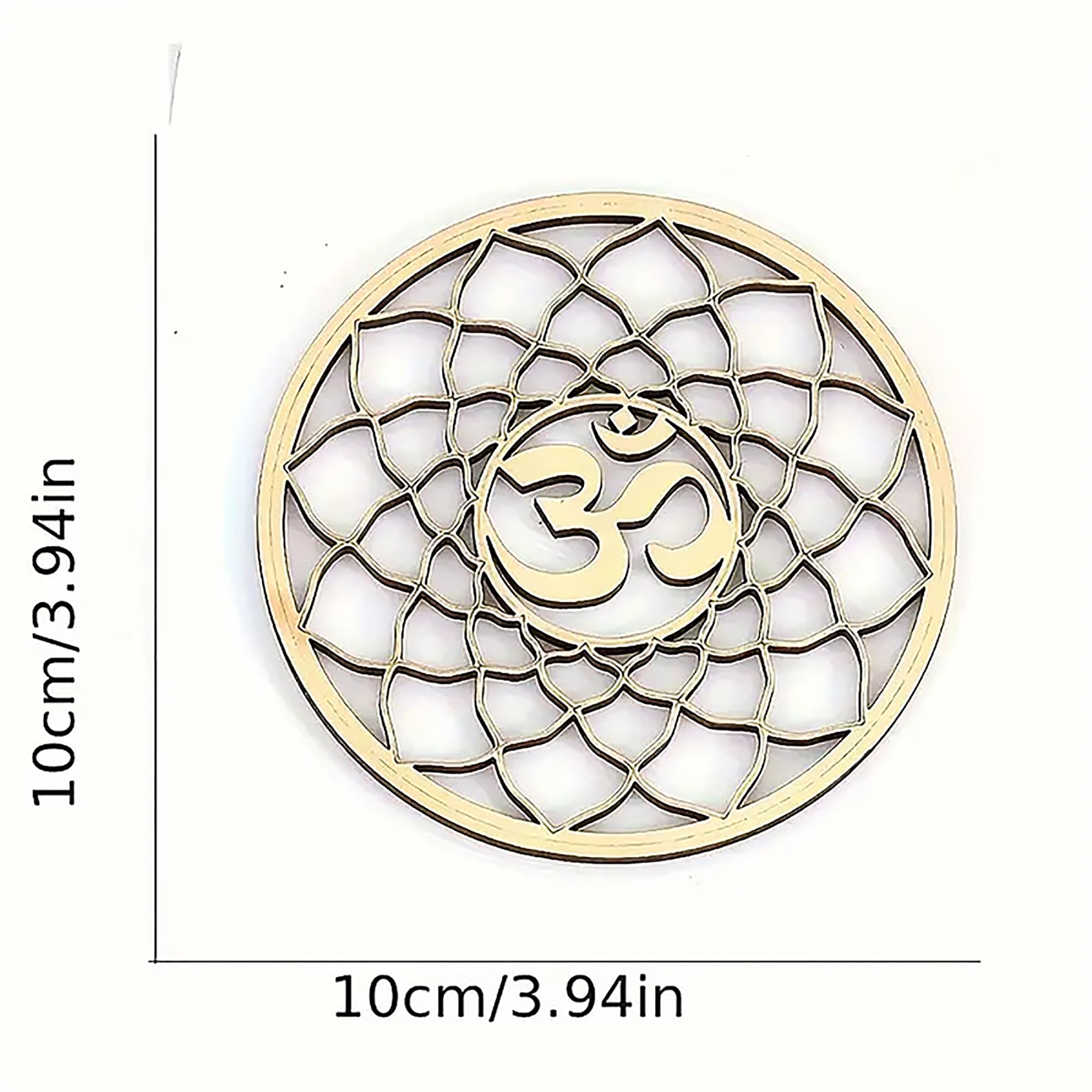 wooden sacred geometry om wall decor for yoga studio