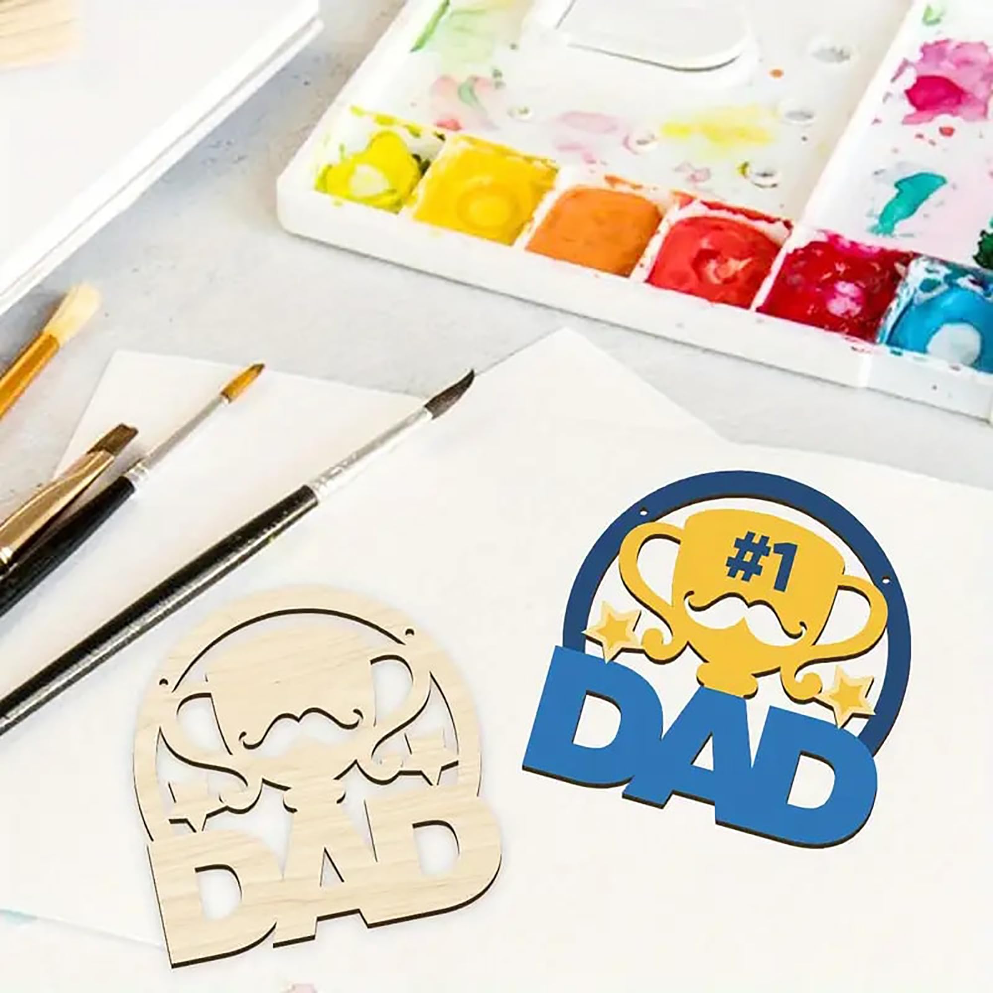 i love dad wooden ornaments