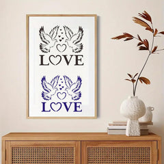 Dove and Heart Painting Stencil, Reusable PET DIY Art Template for Wooden Signs, Furniture, Wall, Fabric and Canvas, 6x6 inch, Cliths