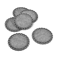 Cliths 6 Pack Napkin Shaped Felt Coasters Heat Resistant Drink Pads, Washable Dark Gray Table Protectors for Hot & Cold Beverages