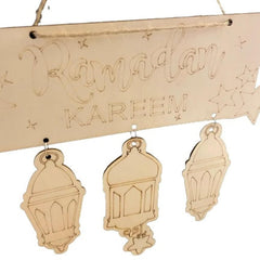 Cliths Ramadan Kareem Craft Kit for KidS DIY Paintable Islamic Lanterns Eid Gifts Children's Activity Wooden Ornaments