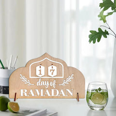 Cliths Ramadan Countdown Calendar Wooden Islamic Advent Calendar Table Decor Eid Celebration Gift