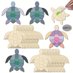 Wooden turtle craft shapes