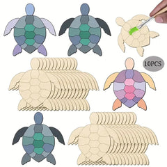 crafting supplies natural timber turtle figures with holes