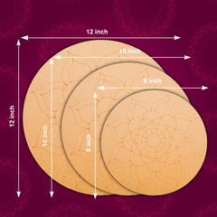 American Elm 3 Pack Mandala Art Boards Pre-Marked MDF Circles DIY Craft Kit for Wall Art