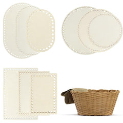 American Elm 9 Piece Wooden Basket Bottom Set MDF Crochet Base Blanks (Oval/Round/Rectangle) for DIY Bags, Baskets & Storage