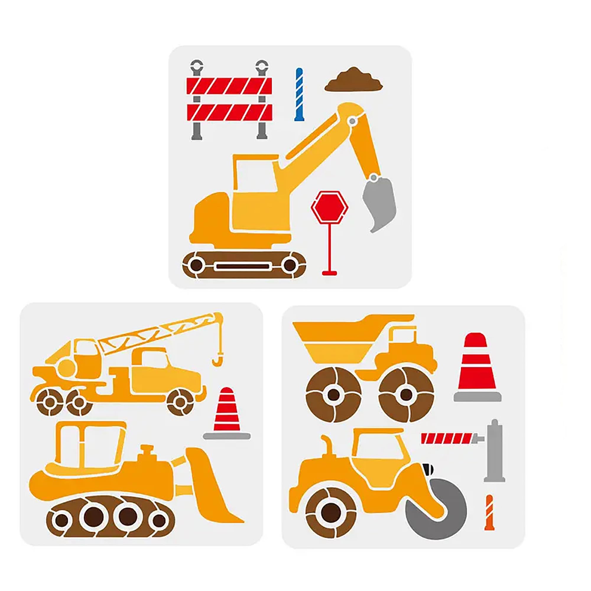 engineering vehicle stencils reusable