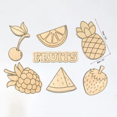 fruits wooden cutouts eco-friendly