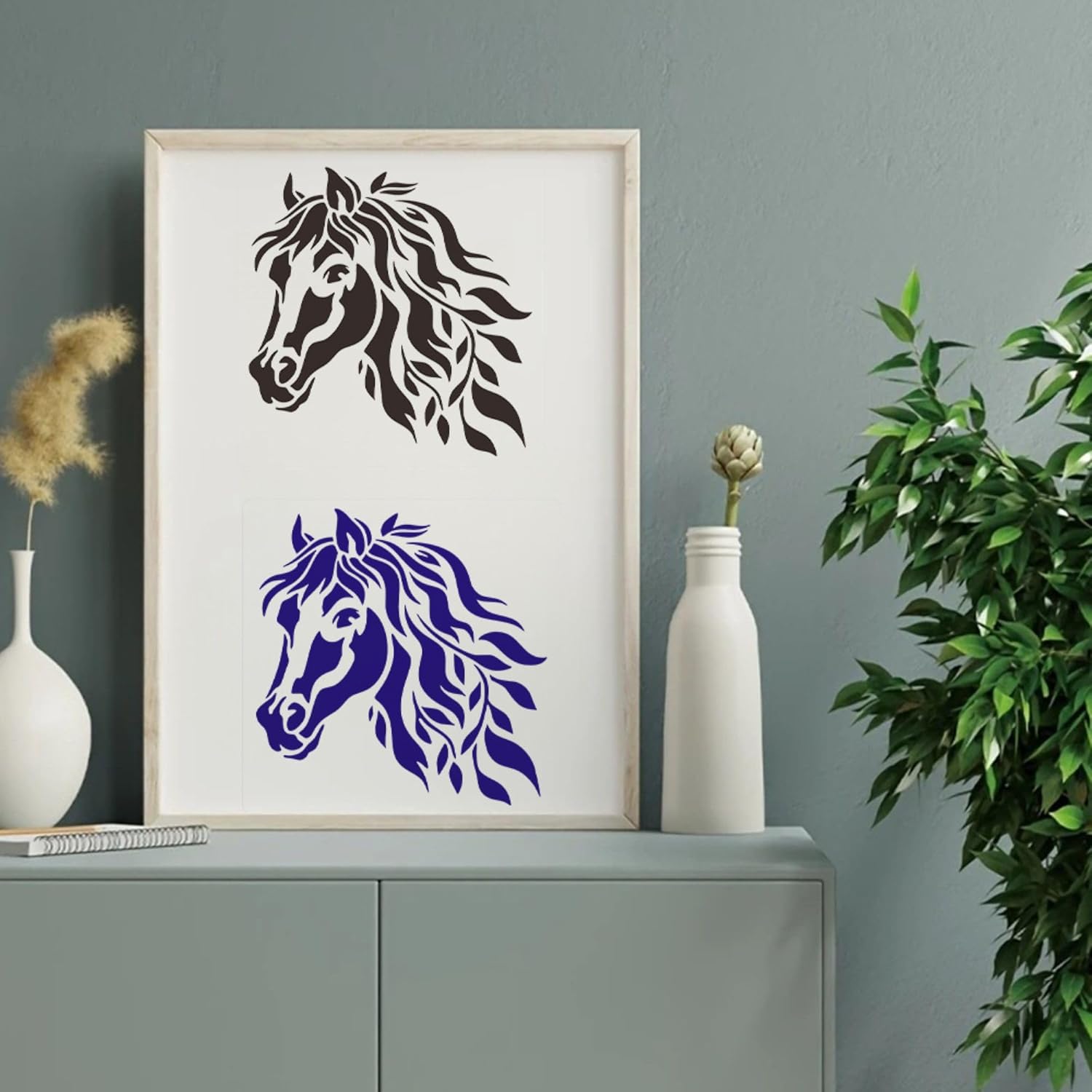 horse head stencil for wall decor