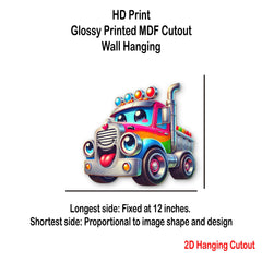 colorful 3d cartoon truck wall hanging for kids' room décor