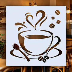 reusable coffee cup painting stencil for diy crafts