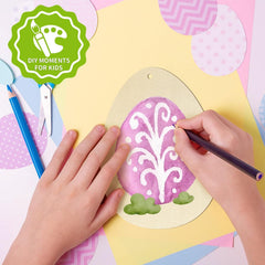 American Elm 10 Pcs Unfinished Wood Easter Egg Ornaments DIY Craft Kit Paintable Blanks for Spring Decor