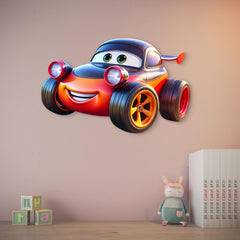 colorful mdf fast car wall hanging for playroom design